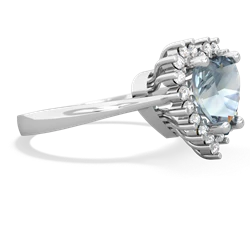 Thumbnail for Aquamarine Halo Heart 14K White Gold ring R0391 - side view