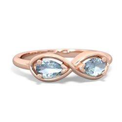 Aquamarine Infinity 14K Rose Gold ring R5050