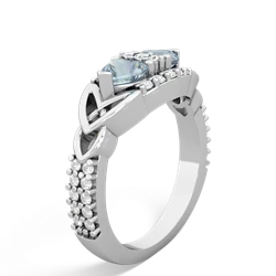 Aquamarine Sparkling Celtic Knot 14K White Gold ring R2645