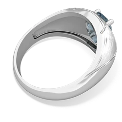 Thumbnail for Aquamarine Men's 14K White Gold ring R0361 - top view