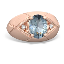 Aquamarine Men's Crossroads 14K Rose Gold ring R0361