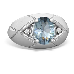 Aquamarine Men's Crossroads 14K White Gold ring R0361