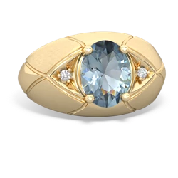 Aquamarine Men's Crossroads 14K Yellow Gold ring R0361