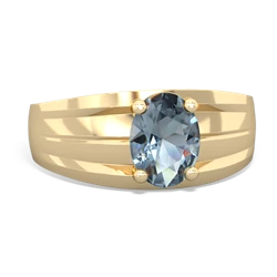 Thumbnail for Aquamarine Men's 14K Yellow Gold ring R0363 - front view