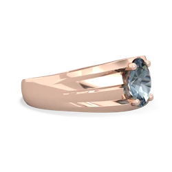 Aquamarine Men's Two Lane 14K Rose Gold ring R0363