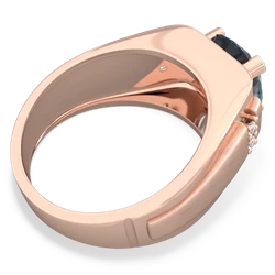 Aquamarine Men's 9Mm Round 14K Rose Gold ring R1822