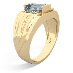 Thumbnail for Aquamarine Men's 14K Yellow Gold ring R1835 - hand 1 view