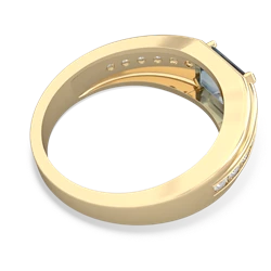 Thumbnail for Aquamarine Men's Channel 14K Yellow Gold ring R0500 - top view