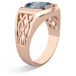 Aquamarine Men's Vine 14K Rose Gold ring R0490