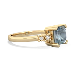 Aquamarine Art Deco Princess 14K Yellow Gold ring R2014