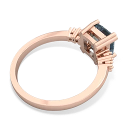 Aquamarine Art Deco Princess 14K Rose Gold ring R2014