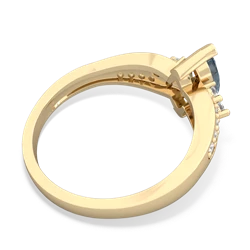 Thumbnail for Aquamarine Antique Style 14K Yellow Gold ring R2343 - top view