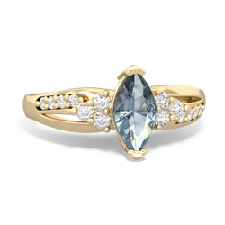 Thumbnail for Aquamarine Antique Style 14K Yellow Gold ring R2343 - front view