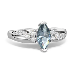 Aquamarine Royal Marquise 14K White Gold ring R2343