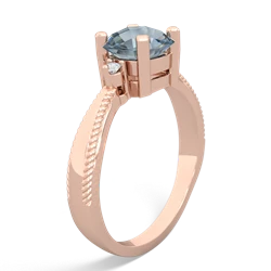 Aquamarine Cushion Rope 14K Rose Gold ring R2484