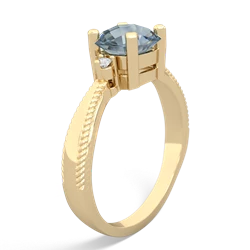 Aquamarine Cushion Rope 14K Yellow Gold ring R2484