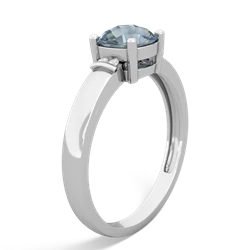 Aquamarine Simply Elegant Cushion 14K White Gold ring R2489