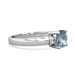 Aquamarine Simply Elegant Cushion 14K White Gold ring R2489