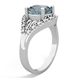 Aquamarine Antique Style Cocktail 14K White Gold ring R2564