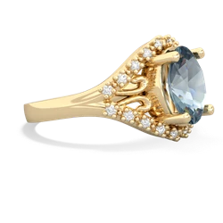 Aquamarine Antique Style Cocktail 14K Yellow Gold ring R2564