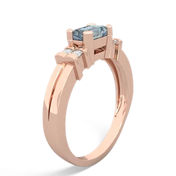 Aquamarine Art Deco East-West 14K Rose Gold ring R2590