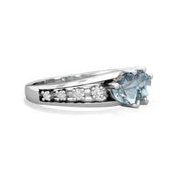 Aquamarine Heart To Heart 14K White Gold ring R3342