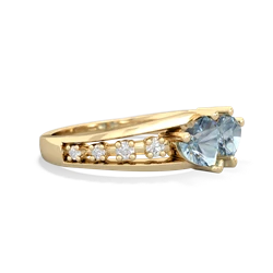 Aquamarine Heart To Heart 14K Yellow Gold ring R3342