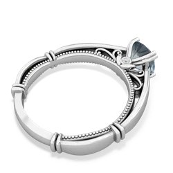 Thumbnail for Aquamarine Renaissance 14K White Gold ring R27806RD - top view