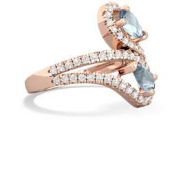 Aquamarine Diamond Dazzler 14K Rose Gold ring R3000