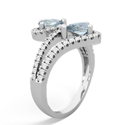 Aquamarine Diamond Dazzler 14K White Gold ring R3000