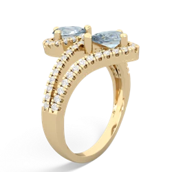 Aquamarine Diamond Dazzler 14K Yellow Gold ring R3000