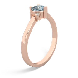 Aquamarine Delicate Heart 14K Rose Gold ring R0203