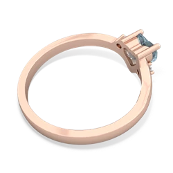 Aquamarine Delicate Heart 14K Rose Gold ring R0203