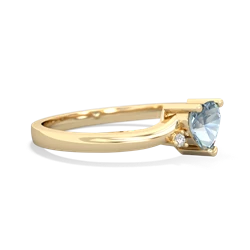 Aquamarine Delicate Heart 14K Yellow Gold ring R0203