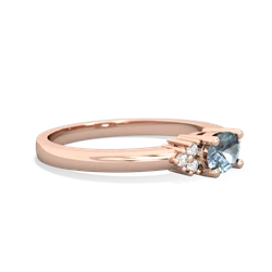 Aquamarine Simply Elegant East-West 14K Rose Gold ring R2480