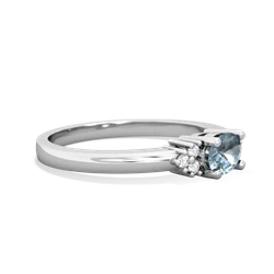 Aquamarine Simply Elegant East-West 14K White Gold ring R2480