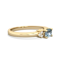 Aquamarine Simply Elegant East-West 14K Yellow Gold ring R2480