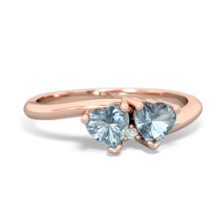 Aquamarine Sweethearts 14K Rose Gold ring R5260