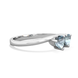 Aquamarine Sweethearts 14K White Gold ring R5260