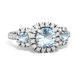 Aquamarine Regal Halo 14K White Gold ring R5350