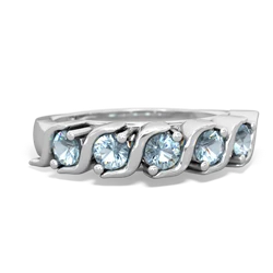 Aquamarine Anniversary Band 14K White Gold ring R2089