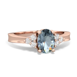 Aquamarine Simply Elegant 14K Rose Gold ring R2113