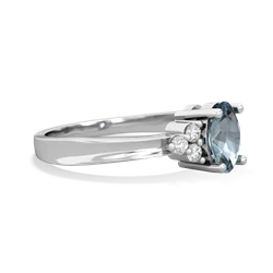 Aquamarine Simply Elegant 14K White Gold ring R2113