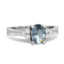 Aquamarine Simply Elegant 14K White Gold ring R2113