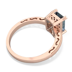 Aquamarine Milgrain Scroll 14K Rose Gold ring R2338