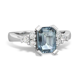 Aquamarine Timeless Classic 14K White Gold ring R2591