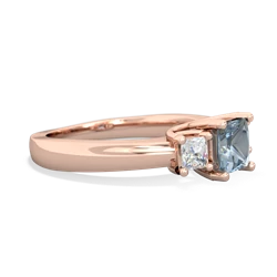 Thumbnail for Aquamarine Three Stone Trellis 14K Rose Gold ring R4015 - side view