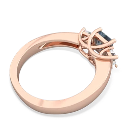 Thumbnail for Aquamarine Three Stone Trellis 14K Rose Gold ring R4015 - top view