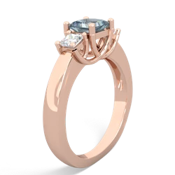 Aquamarine Three Stone Trellis 14K Rose Gold ring R4015