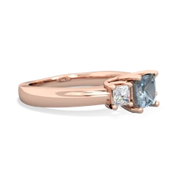 Aquamarine Three Stone Trellis 14K Rose Gold ring R4015